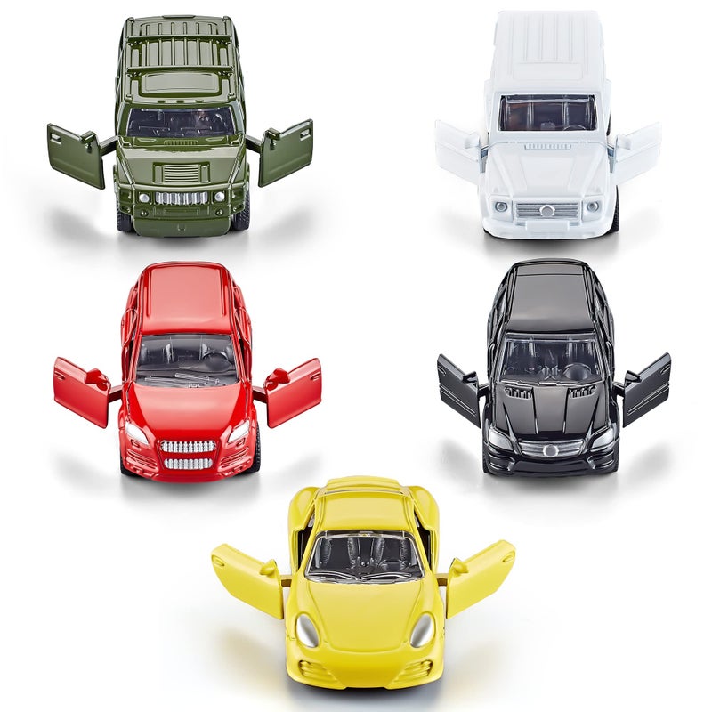 KIDAMI Die Cast Metal Toy Cars Set of 5, Openable Doors Pull Back Car Gift Pack for Kids (Private car) - Image 2